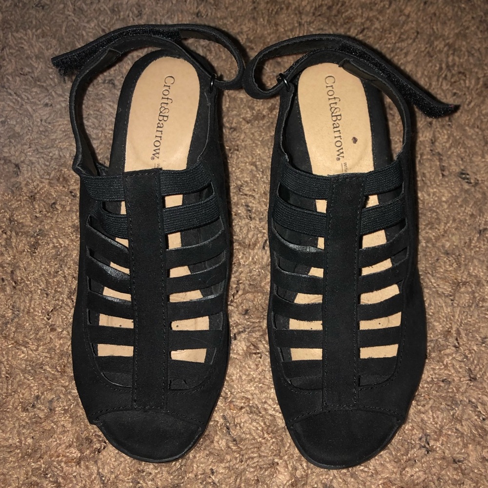 Black Caged Heels